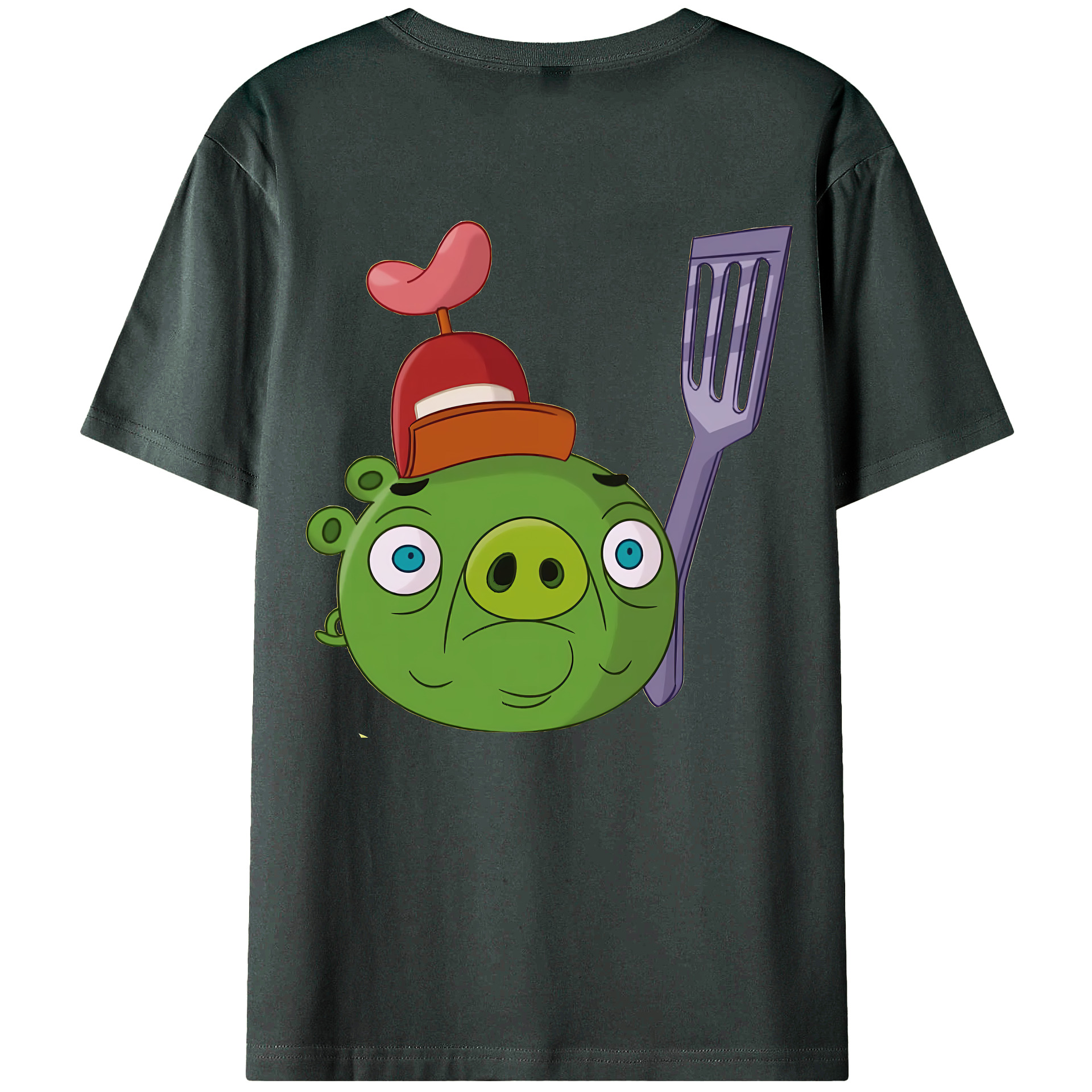 （画像用） Angry Birds アングリーバード 綿100％ メンズ半袖Tシャツ（バックプリント） 通気性